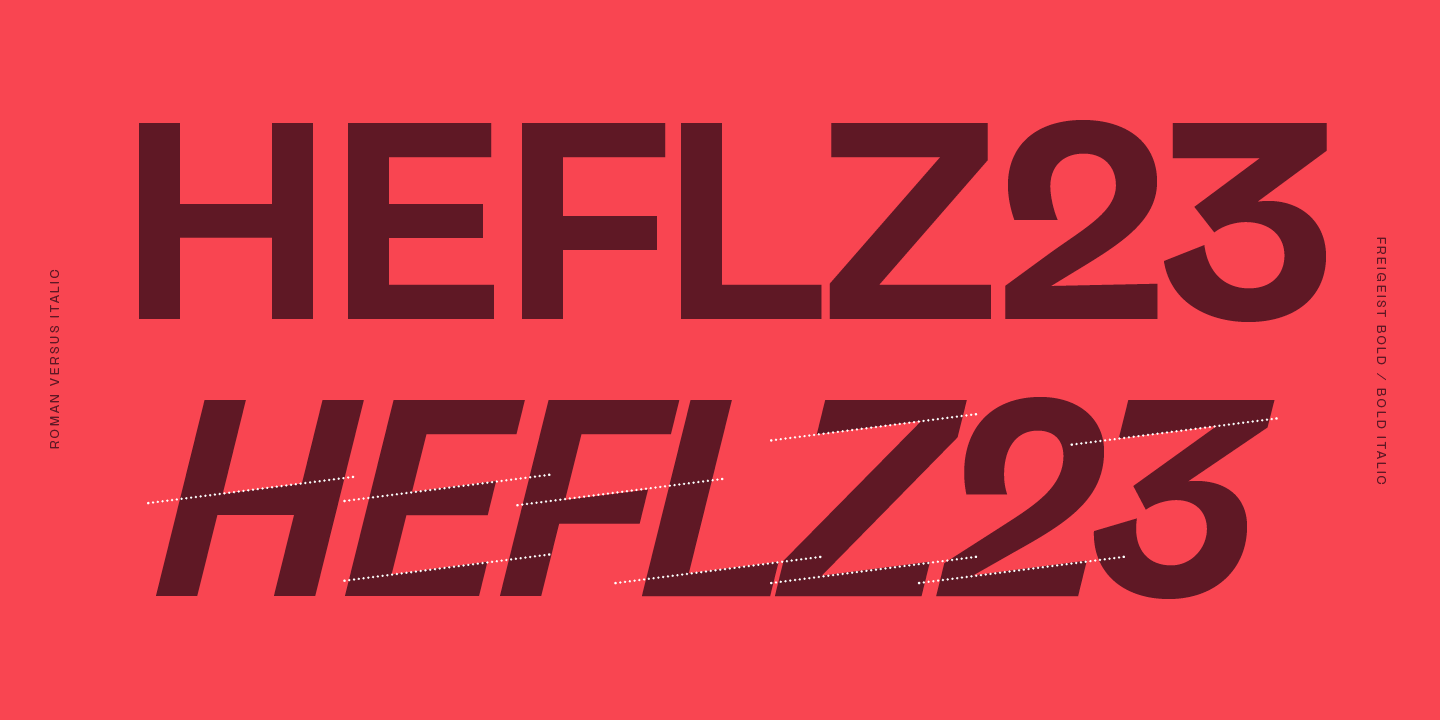 Przykład czcionki Freigeist Black Italic